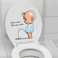 If You Miss,Clean Your Piss Toilet Sticker-Baby Pee Pattern Self-Adhesive Toilet Lid Sticker- Funny Toilet Seat Sticker Bathroom Wall Decal -Art Sign Decor Toilet Lid and Tank Decals 11.4x11.2in