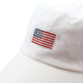 Casquette de baseball tendance pour homme et femme, visière incurvée, sergé de coton pur, unisexe-adulte, taille unique, drapeau américain blanc