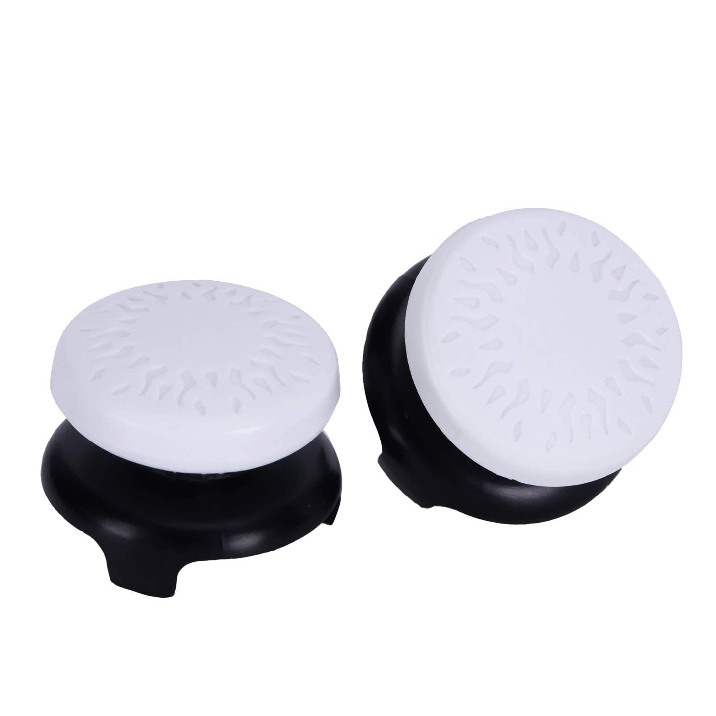 ASHATA 2Pcs Thumbstick Extender for, 3D Texture Thumb Grip Stick Joystick Thumbstick for 5 Controller (White)