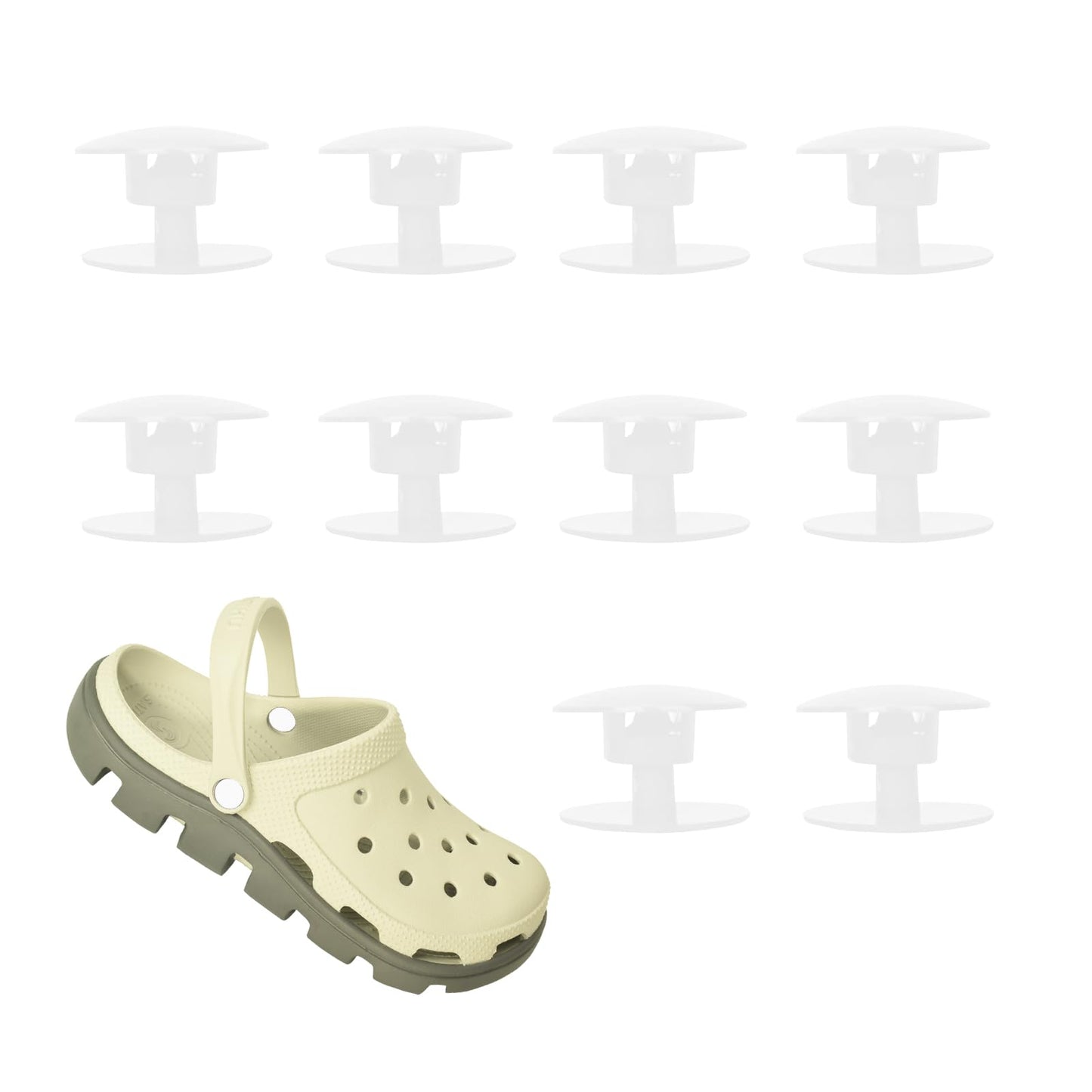 10 piezas de remaches de repuesto para reparación de correas de zapatos Crocs, remaches de repuesto para Crocs, botón de cierre de reparación de correa trasera de zapatos