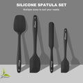 NileHome Silicone Spatula Set, Rubber Spatula High Heat-Resistant Premium BPA-Free One Piece Seamless Design Cooking Spatulas Utensils Set for Kitchen 4 pack (Black)