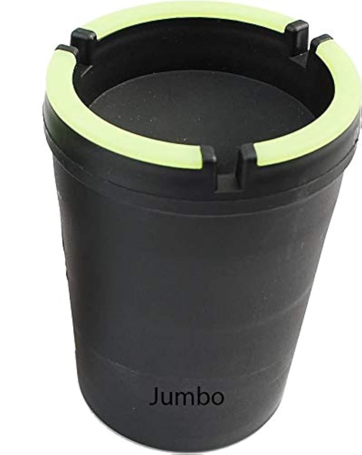 1 Piece- Ashtray - STUB Out Dark Cup with Neon Green Rim SELF EXTINGUISHING Cigarette Ashtray Butt Bucket Convenient Portable Car Ashtray (jumbo black, 1)