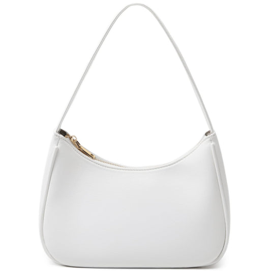 Shoulder Bags for Women, Cute Hobo Tote Handbag Mini Clutch Purse with Zipper Closure (white)