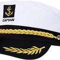 Captain Yacht Hat Cap Costume Hat Sailor Marine Admiral Hat for Halloween Costume Accessory, 8.6 x 6 x 2'' White