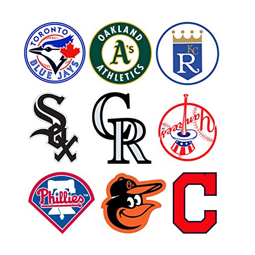 Baseball Team Fans Logo Stickers Major League Baseball All 30 Teams Collection Waterproof Vinyl Sticker Include Twins and Brewers for Hydro Flasks Laptops Water Bottle Skateboard 30 Pack