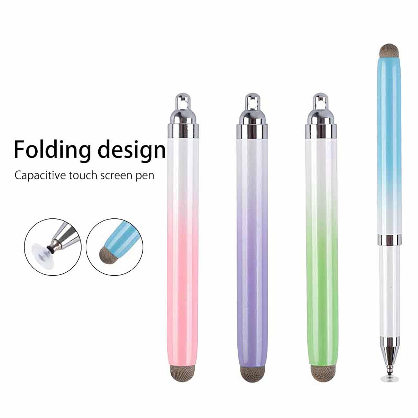 Stylus Pen for Touchscreen(2 PCS),2-in-1 High Precision and Sensitivity Capacitive Stylus Pen for Apple iPad iPhone Tablets Samsung Galaxy All Touchscreen Devices (White Pink/White Blue)