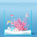 AnRui Aquarium Coral Ornament Resin Coral Reef Decor Artificial Aquarium Plants Landscape Fish Tank Accessories Decorations, Pink