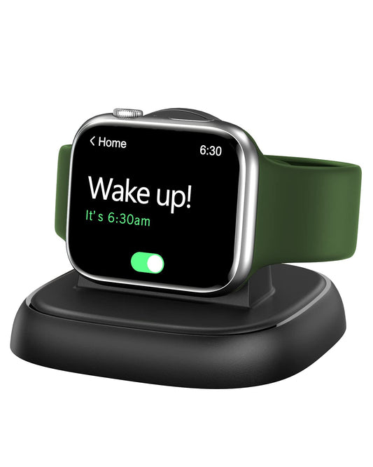 NEWDERY Charger Stand for Apple Watch, Portable Watch Charger for iWatch with USB C Cable,Fast Charging,Wireless Charging Station for Apple Watch Series 9/8/7/6/Ultra/5/3/2/SE, Black