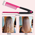 Hair Straightening Comb Set - 2-Pack Flat Iron Comb for Beautiful Tresses, Hair Straightener Comb with Firm Grip, Ideal for Knotty Hair, Styling Comb, Pink