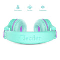 ELECDER i37 Kids Headphones Children Girls Boys Teens Foldable Adjustable On Ear Headphones 3.5mm Jack Compatible Cellphones Computer MP3/4 Kindle School Tablet Green/Purple