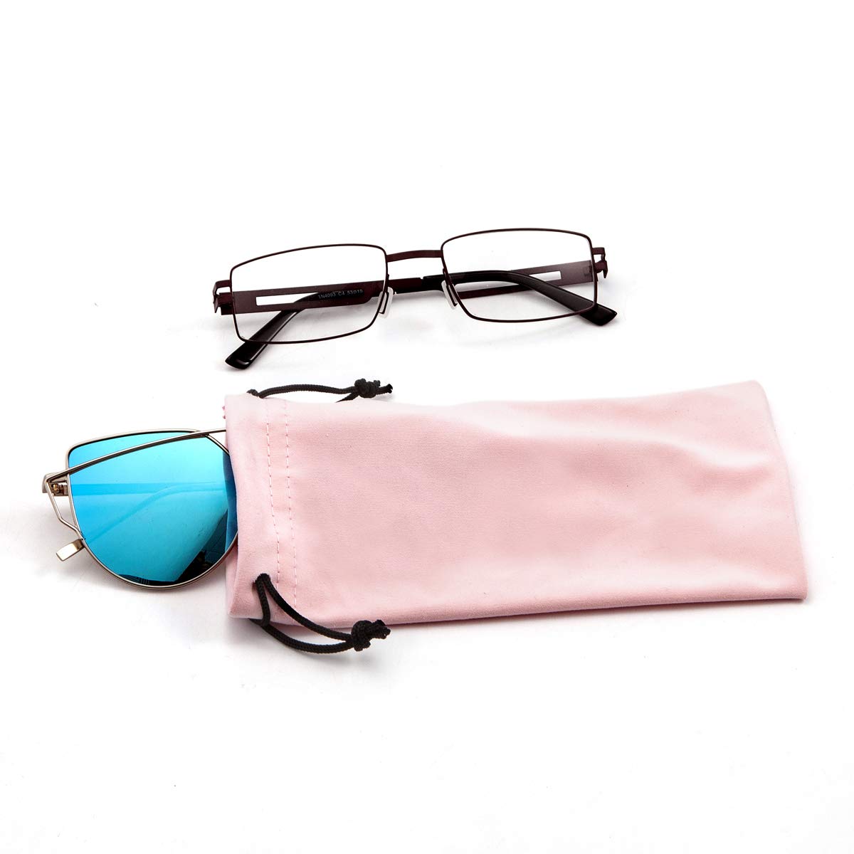 TRIUMPH VISION Pink Sunglasses Case Pouch Soft -3 Pack Eyeglasses Pouch for women Gadgets Small Storage Bag