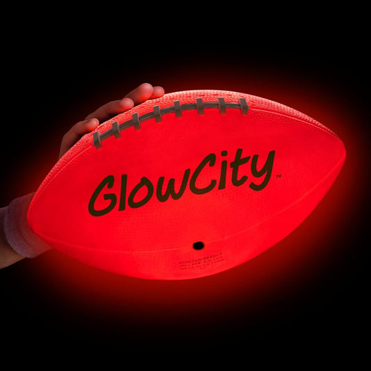 Pelota de fútbol que brilla en la oscuridad GlowCity: pelota con luz LED, perfecta para jugar de noche, acampar y divertirse en la playa.