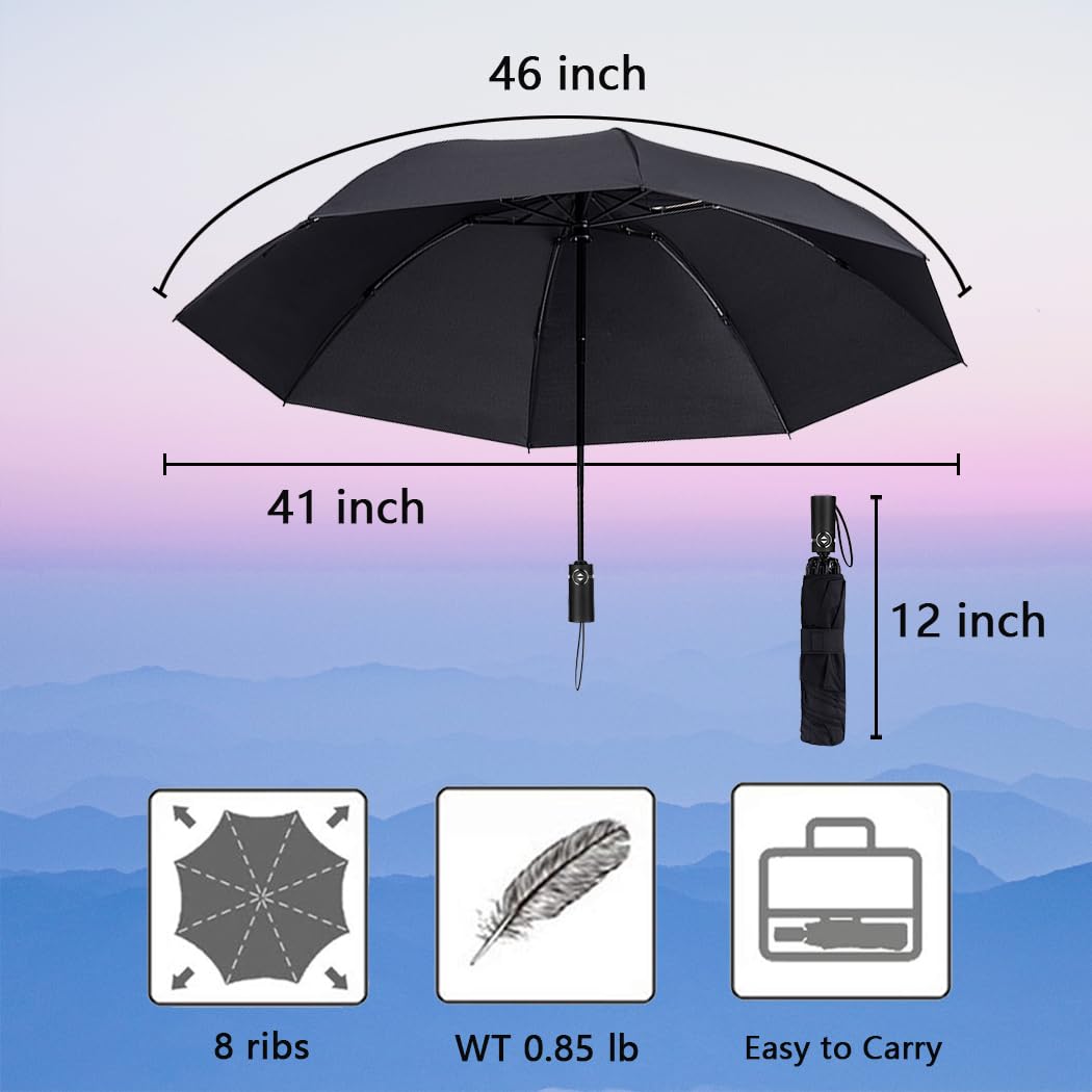 Goothdurs Compact Travel Umbrella Windproof Portable Folding Automatic Umbrellas