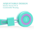 ELECDER i37 Kids Headphones Children Girls Boys Teens Foldable Adjustable On Ear Headphones 3.5mm Jack Compatible Cellphones Computer MP3/4 Kindle School Tablet Green/Purple