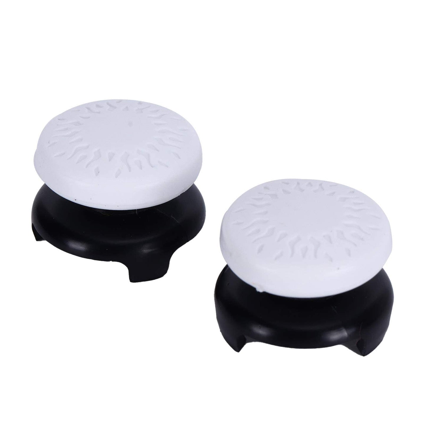 ASHATA 2Pcs Thumbstick Extender for, 3D Texture Thumb Grip Stick Joystick Thumbstick for 5 Controller (White)