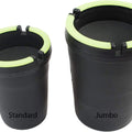 1 Piece- Ashtray - STUB Out Dark Cup with Neon Green Rim SELF EXTINGUISHING Cigarette Ashtray Butt Bucket Convenient Portable Car Ashtray (jumbo black, 1)