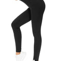 THE GYM PEOPLE Pantalon de yoga épais taille haute avec poches, leggings de yoga pour le contrôle du ventre, pour femme (grand, noir)