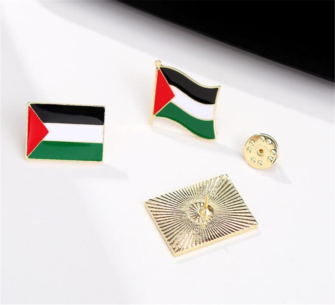 zhanghaoran 7 Pieces Palestine Flag Lapel Pin Set Palestinian Flag Pins Support Palestine Badge Hat Clothing Backpack