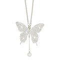 Bling Butterfly Diamond Car Accessories for Women, Crystal Car Rear View Mirror Charms Car Decoration Valentine's Day Gifts Lucky Hanging Interior Ornament Pendant. (Silver)