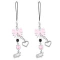 Yuanchu 2 Pcs Cute Phone Charms, Aesthetic Bowkont Mobile Phone Charms Strap Heart Cellphone Charm Lanyard for Women Keychain Backpack Wallet Camera Pendants Decor