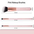 Real Perfection Makeup Brush Set 16 Pcs with 1 Eyebrow Razor Premium Synthetic Foundation Powder Concealers Eyeshadow Blush Makeup Brushes Make up Brushes Kit (Pink)