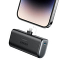 Anker Nano Portable Charger for iPhone, with Built-in MFi Certified Lightning Connector, Power Bank 5,000mAh 12W, Compatible with iPhone 14/14 Pro / 14 Plus, iPhone 13 and 12 Series (Black)