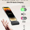 VEGER Mini Portable Charger for iPhone, 5000mAh 20W PD Fast Charging Battery Pack, Cordless Portable External Backup Charger for iPhone 13, 12, 11, 8, 7, XR, XS Max, Pro Max, AirPods