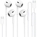 2 Pack-USB C Headphones Wired for iPhone 15, Type C Earphones with Microphone & Remote Noise Cancelling Earbuds for iPhone 15 Pro Max, iPad, Galaxy S23/S22/S21/S20/Ultra Note 10/20, Pixel 7/6/5/4