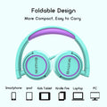 IMYB V1 Kids Headphones, Wired Stereo Foldable Tangle-Free 3.5mm Adjustable On-Ear Headphones for Kids for School/Toddlers/Childrens/Teens/Boys/Girls/Ipad/Tablet/Kindle/Phones/Travel/Plane (Green)