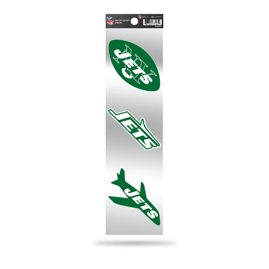 Rico Industries NFL New York Jets 3-Piece Retro Spirit Decals, 3 x 12-"