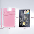 BIAJIYA Card Holder for Back of Phone, Pouch Silicone Wallet Sleeve Pocket Stick-on ID Credit Card for All Smartphones