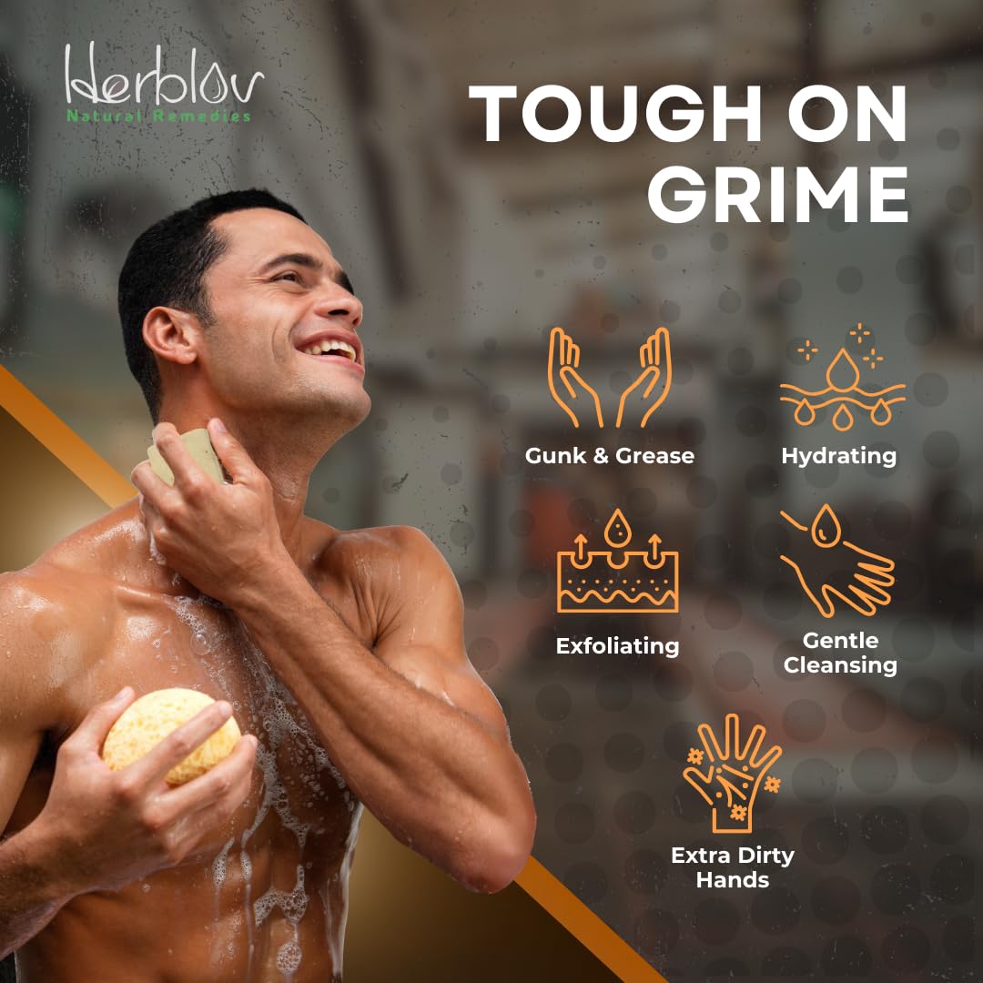 Mechanic Soap for Hands & Body – Natural Working Hand Soap Bar for Him – Heavy-Duty Extra Gritty Tough on Gunk & Greasy Grime Pumice Soap – Exfoliating Hand Cleaner for Mechanics, Made in the USA