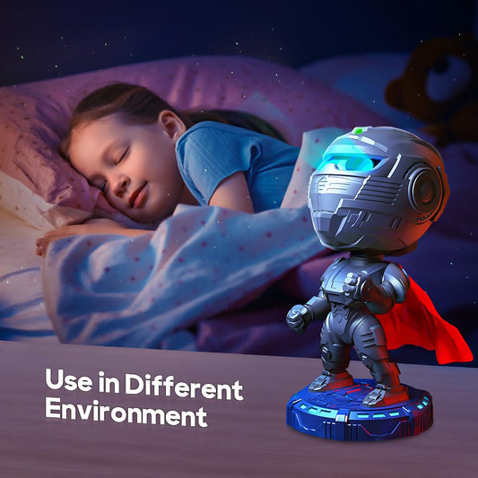 Dienmern Mecha Knight Space Projector Star Projector - Projecteur d'astronaute pour chambre à coucher, projecteur de galaxie, veilleuse avec minuterie et télécommande, décoration de chambre pour enfants et adultes, cadeaux pour Noël, anniversaires