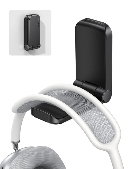 Soporte para auriculares Lamicall, soporte adhesivo para auriculares, soporte con gancho para auriculares, soporte para auriculares con clip debajo del escritorio, abrazadera para auriculares para Airpods Max, HyperX, Sennheiser, color negro