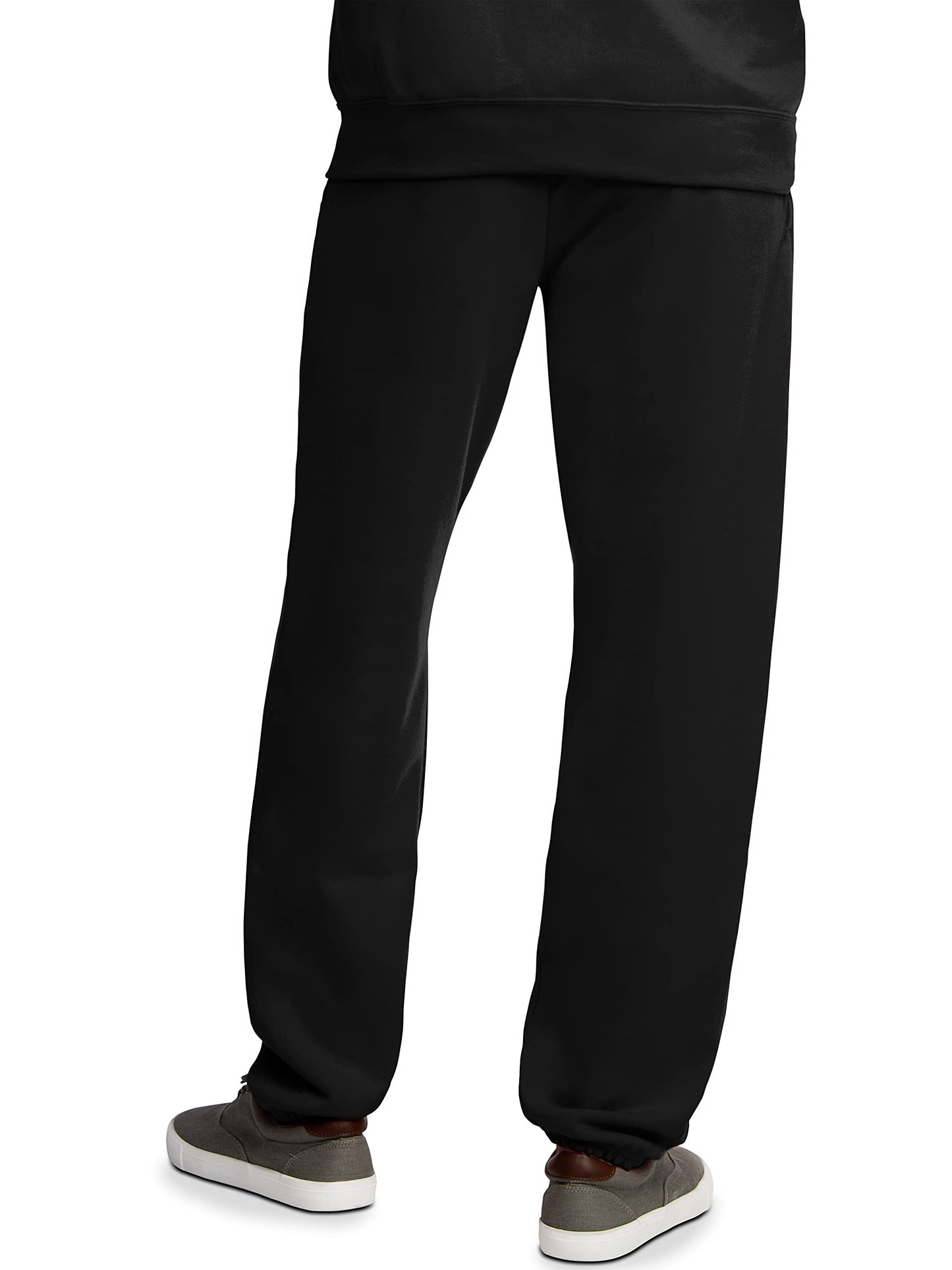 Pantalon de survêtement élastique en polaire Eversoft pour homme de Fruit Of The Loom avec poches, coupe décontractée, évacuant l'humidité et respirant, noir, taille L US