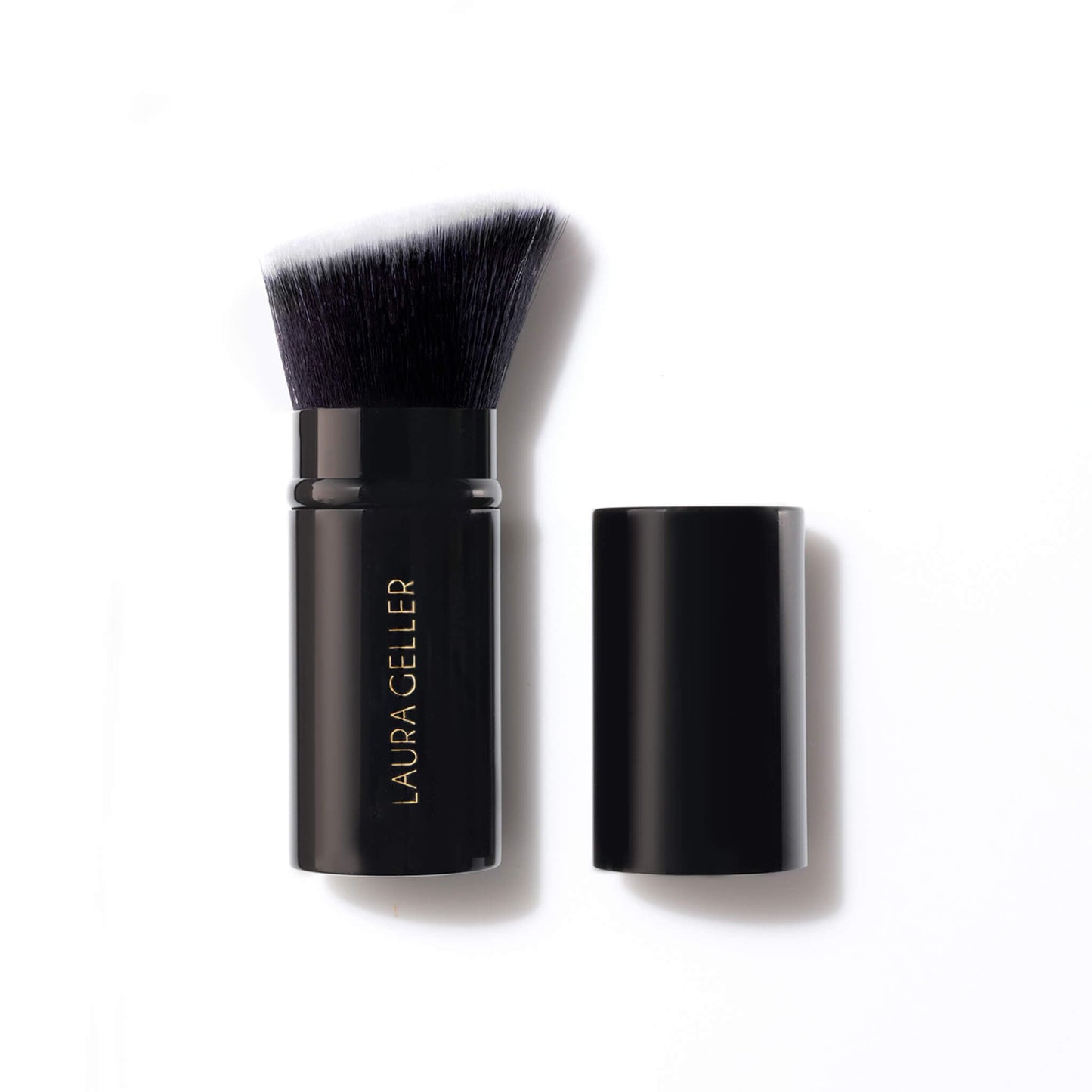 LAURA GELLER NEW YORK Retractable Black Kabuki Brush for Liquid, Cream and Powder Face Makeup With Aluminum Handle