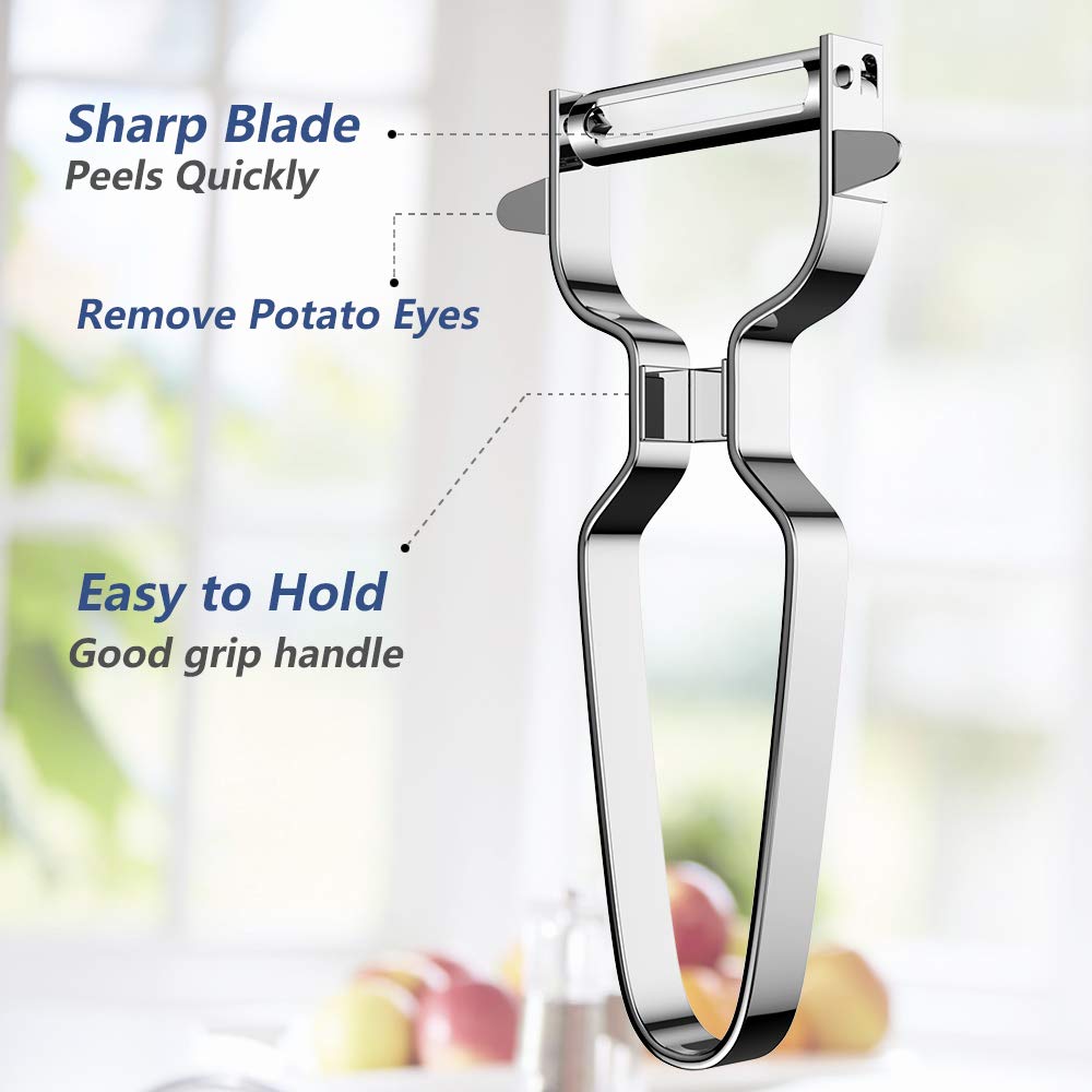 Vegetable Peeler Stainless Steel for Kitchen - Y Peeler Safe to Use, Veggie Potato Fruit Carrot Cucumber Peeler, Easy to Peel and Clean