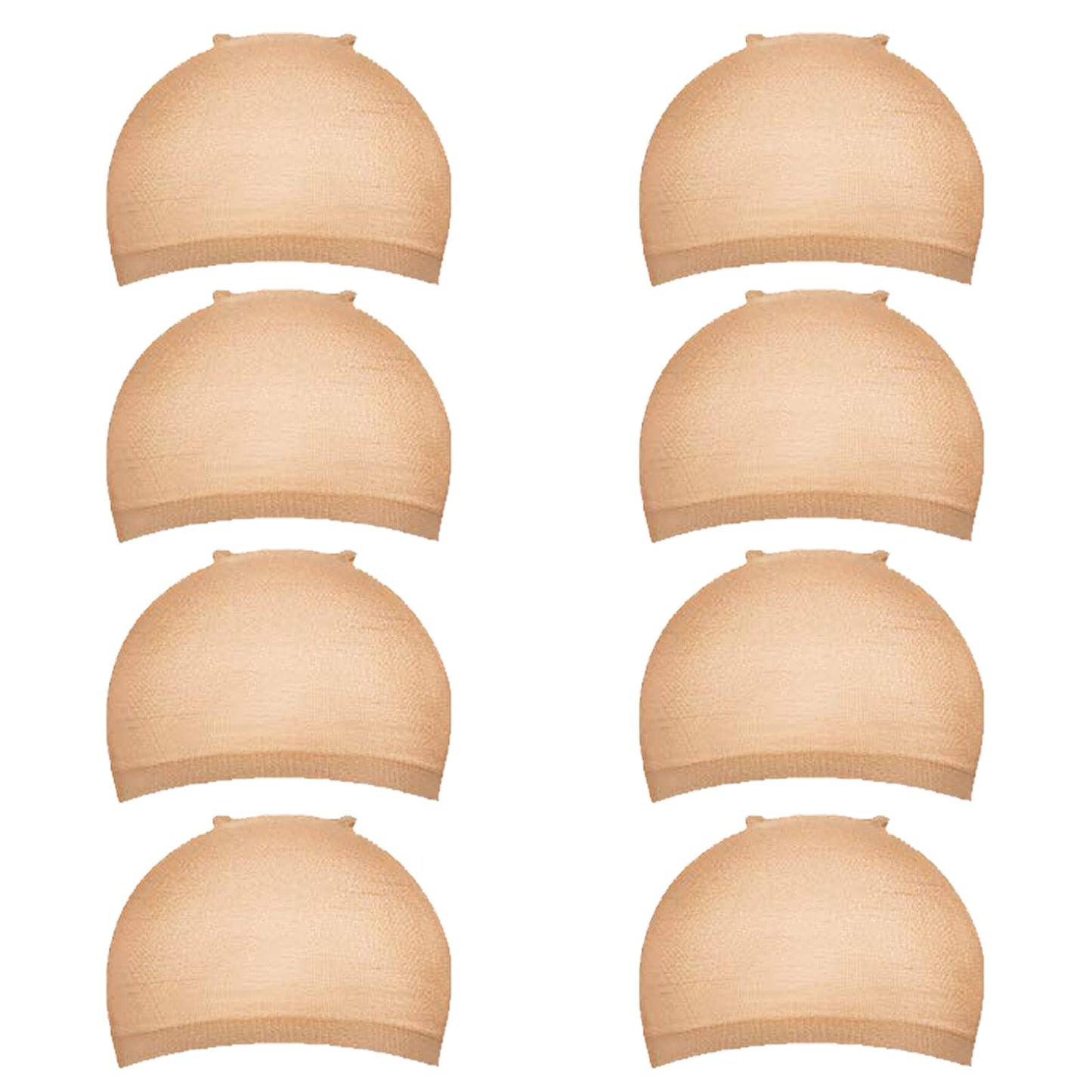 Goiple Lot de 8 bonnets de perruque en nylon extensible pour femme et homme avec dentelle frontale, bonnets de bas ton sur ton pour perruques, bonnet de perruque nude (marron clair)