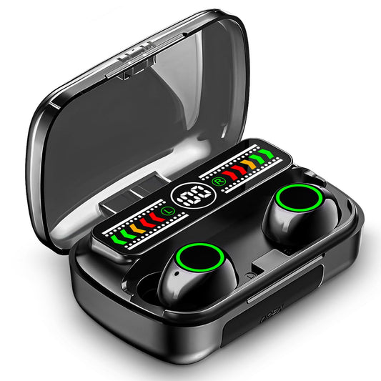 Mini Wireless Earbuds Bluetooth 5.3 in Ear Light-Weight Headphones Built-in Microphone, IPX5 Waterproof, Immersive Premium Sound Long Distance Connection Headset with Charging Case, Black