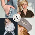 145 Pcs Brooch Pins, Sweater Shawl Hat Clip Neckline Pins Double Faux Pearl Brooches for Women Fashion Cover Up Buttons Clothing Dress Decoration Accessories Pant Waist Tightener Safety Pins