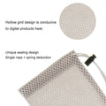 TAODAN 5-Pack Nylon Mesh Drawstring Storage Pouch Bag - 3.5 x 7.3 Inch for Cell Phone,Sunglass, Earphone,Electronic Gadgets - Gray