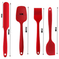 Silicone Spatula Set, Nonstick Cookware Heat Resistant Scrapers Kitchen Utensils for Baking, Cooking, Cake Frosting Spatula, Rubber Spatulas Spoon, Smart Kitchen Baking Tools 4 Pack (Red)