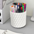 Lebenrich Pot à crayons rotatif pour bureau, 5 emplacements, organiseur de bureau unique blanc, fournitures et accessoires de bureau esthétiques pour femmes et filles, pot à crayons pour fournitures artistiques de bureau et de maison