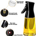 Milukon Oil Sprayer for Cooking, 180ml Glass Olive Oil Sprayer Bottle with Brush, Thick Glass, Large Range, Strong Spray Force, Kitchen Gadgets Accessories for Air Fryer Christmas Gift (Black)