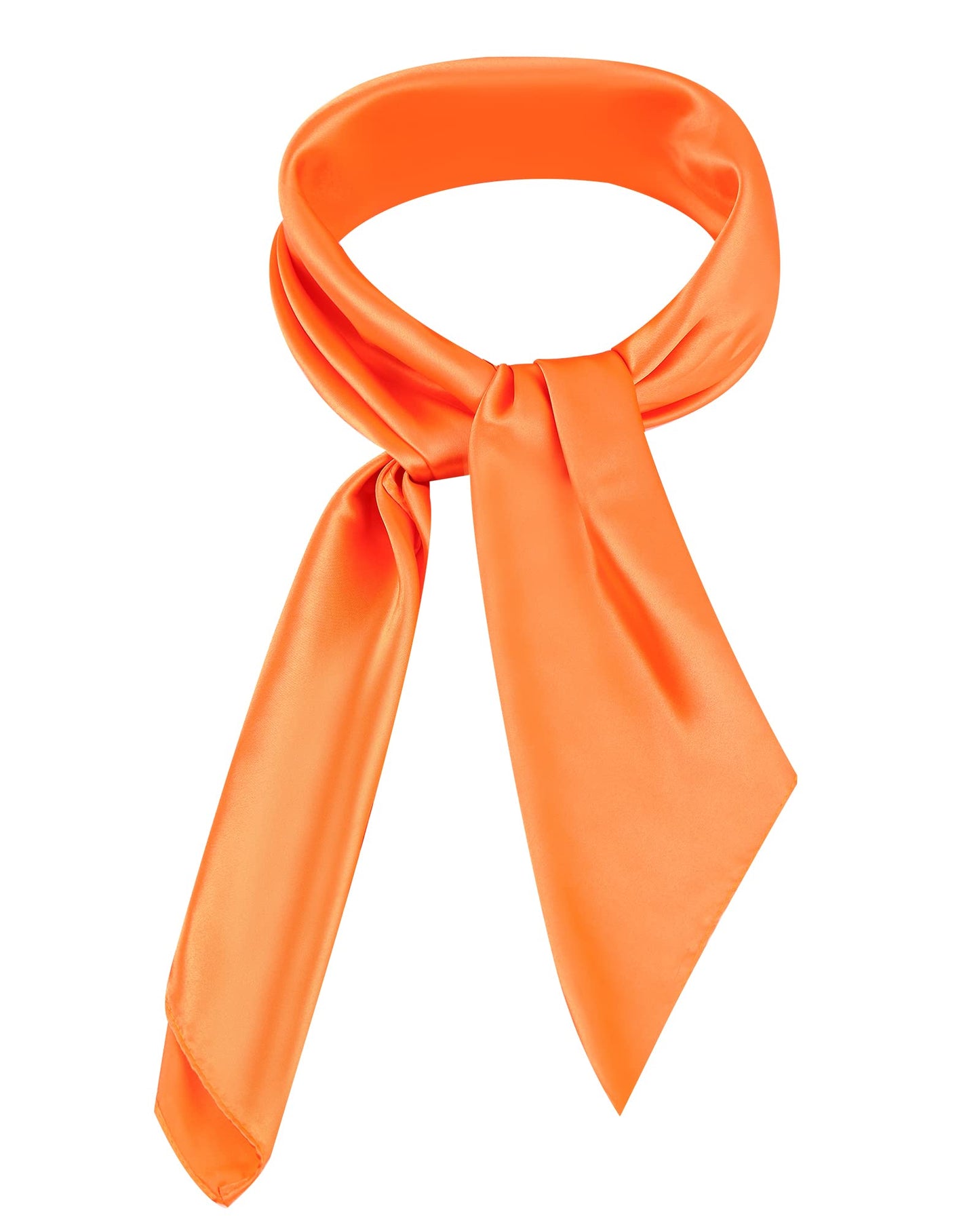 Foulard en soie Foulard en soie Grand foulard carré Foulard de costume d'Halloween Mouchoir en satin Rétro pour femme Homme (Orange, 35 pouces)