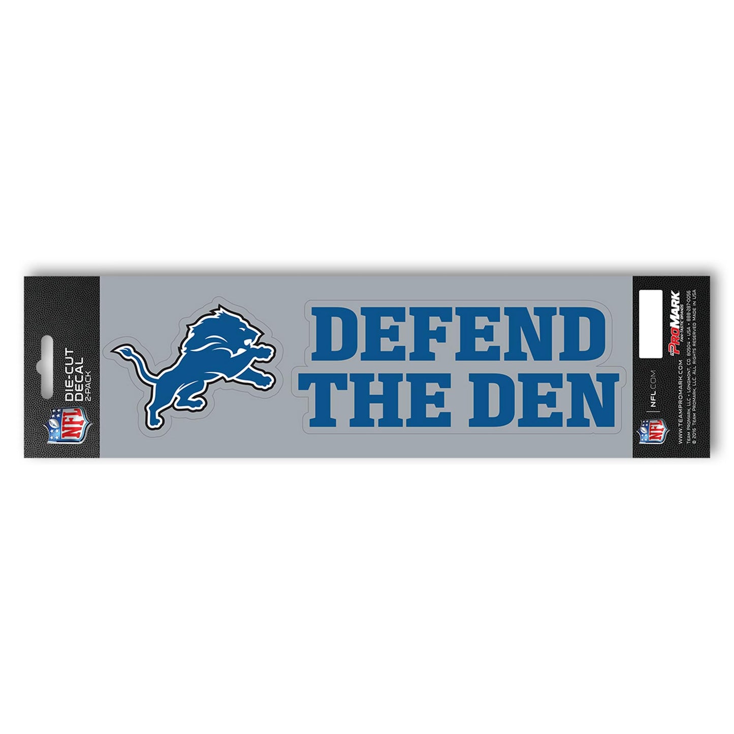 Ensemble d'autocollants avec slogan de l'équipe FANMATS 61378 Detroit Lions, 2 pièces