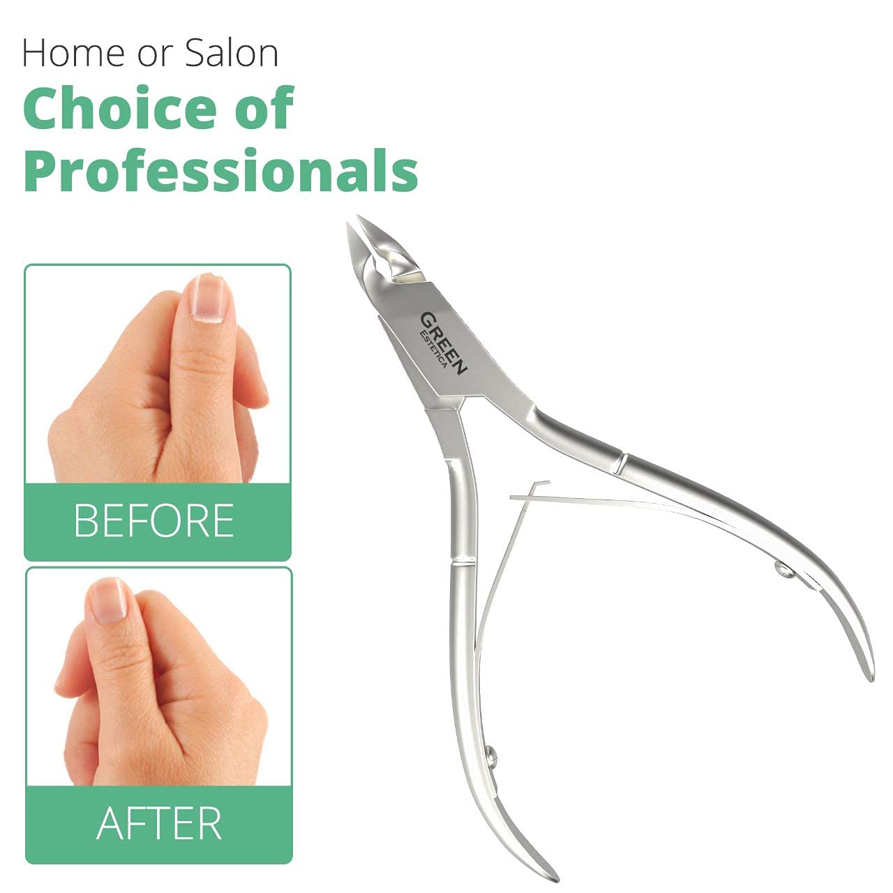 Professional Cuticle Trimmer Nail Cuticle Cutter Stainless Steel Cuticle Nippers with Sharp Blades of Cuticle Clippers Manicure Tools with Double Spring for Nail Care Pedicure Nail Tools (Silver)