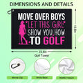 WUUCKOO Show How to Golf Printed Golf Towel, Funny Golf Towel for Golf Bag with Clip, Golf Accessories for Women, Xmas Birthday Gifts for Golfer Golf Lover, Golf Gifts for Lady, Ladies Golf Towel