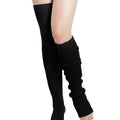 v28 Long Leg Warmer, Women’s Men 80s Party Ribbed Knit Dance Sports (71Black)