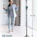 SENSYNE 62" Phone Tripod & Selfie Stick, Extendable Cell Phone Tripod Stand with Wireless Remote and Phone Holder, Compatible with iPhone Android Phone, Camera